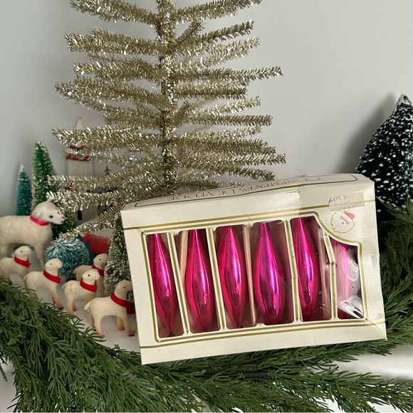 Pink Christmas Glass Ornaments Made in Poland - Picture 14 of 15